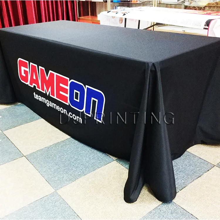 8 ft customized graphic waterproof and oil-proof polyester fabric dropped down tablecloth
