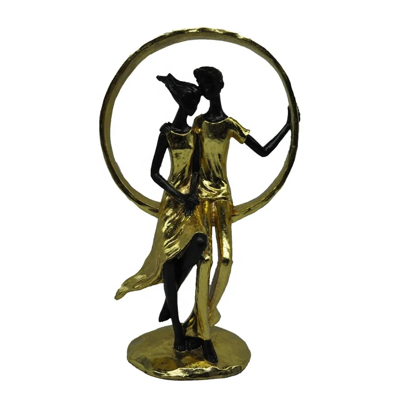 Modern resin molds crafts accessories statue love sculpture sitting on the round for Home Decoration