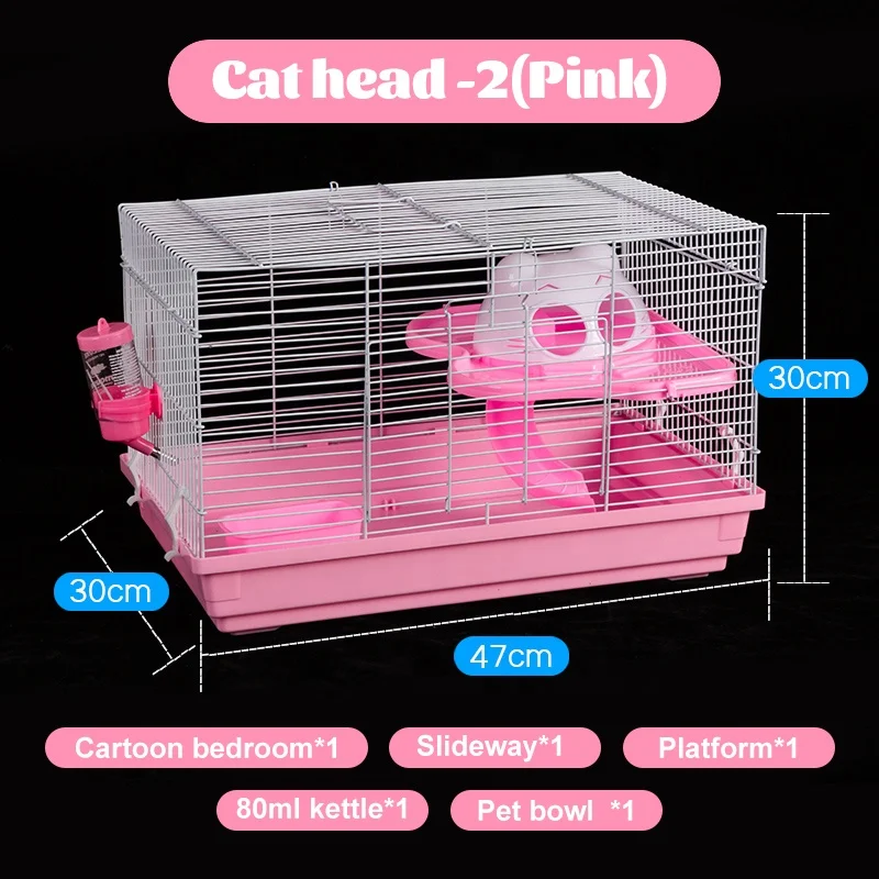 Fashion Two Tier Luxury Cat  Head Hamster Breathable Cage