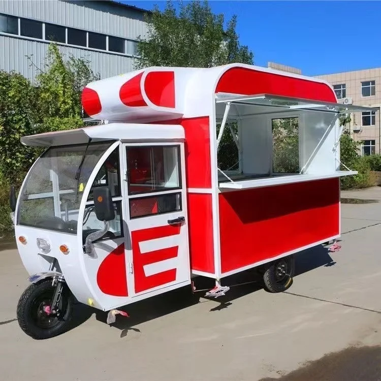 Snack cart Electric tricycle Semi-enclosed three-wheeled dining car Mobile Food truck