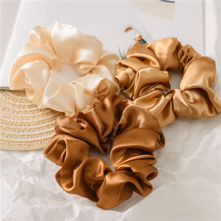 Fashion Silk Headband Scrunchies Set Hair Ties For Women Girls Hair Accessories Scrunchies  Satin Scrunchy With Custom Logo