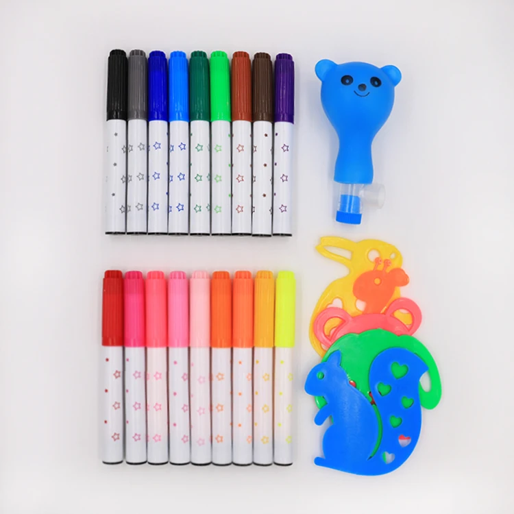 Manufacture factory promotion gift children blow pen art set for kids