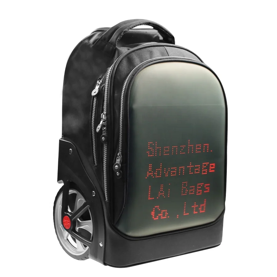 Smart Advertising Dynamic LED Screen Trolley Bag Waterproof Large Capacity Fashion LED Trolley Travel Bag