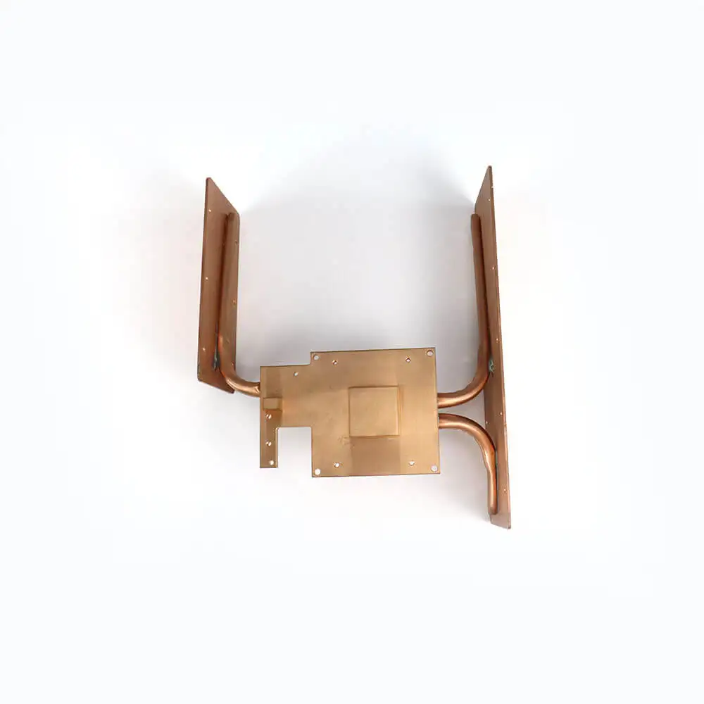 High Power Wholesale Copper Zipper Fin Heat Sink Copper Fold Fin Heat Pipe Radiator Supply Extrusion Heatsink