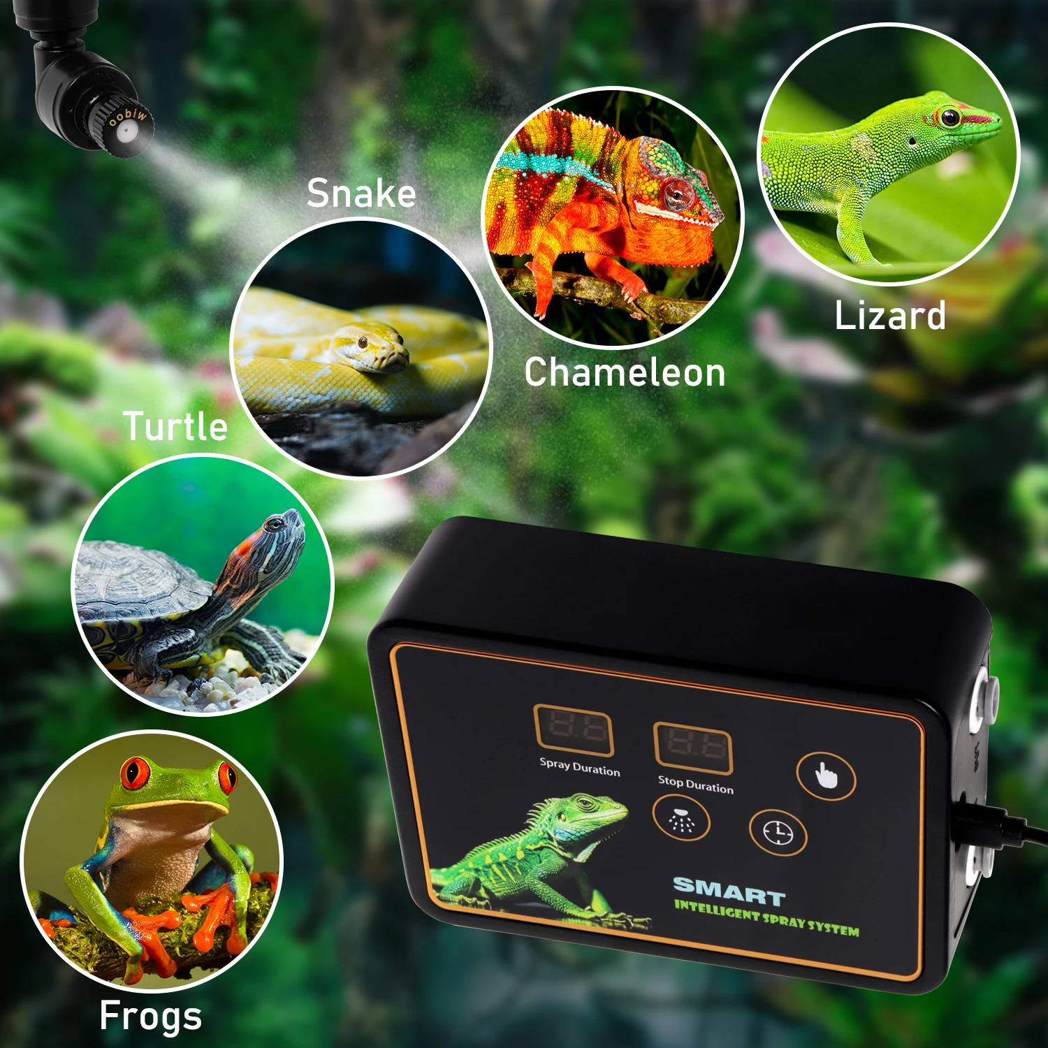 Intelligent Reptile Nebulization System, Reptile Humidifier with Adjustable Nebulizer, Automatic Humidifier for Reptiles