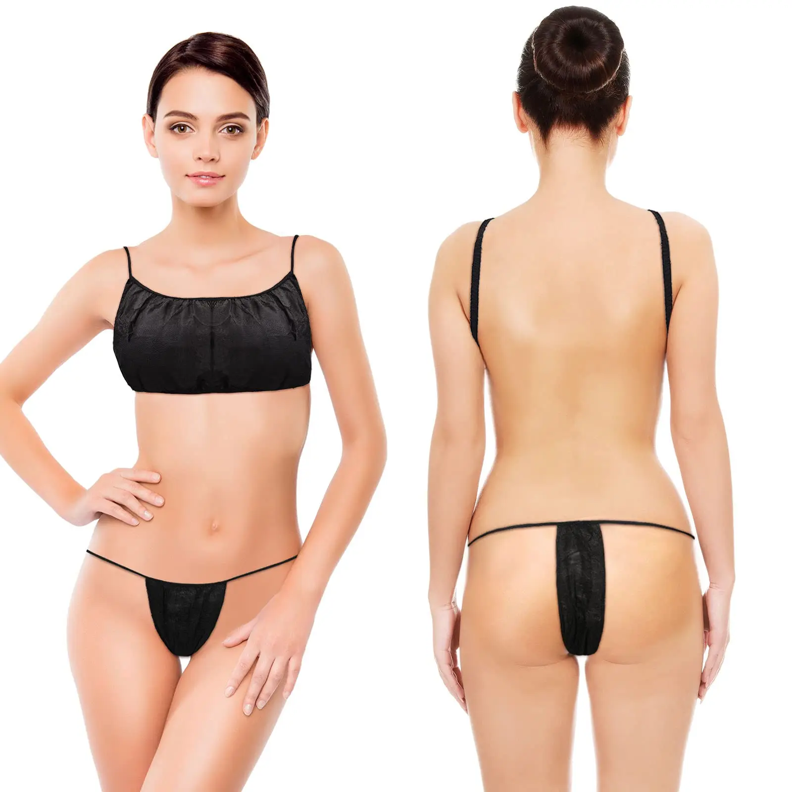 Disposable Bras and Panties Ladies Women Disposable Underwear Spa Bikini Underwear for massage