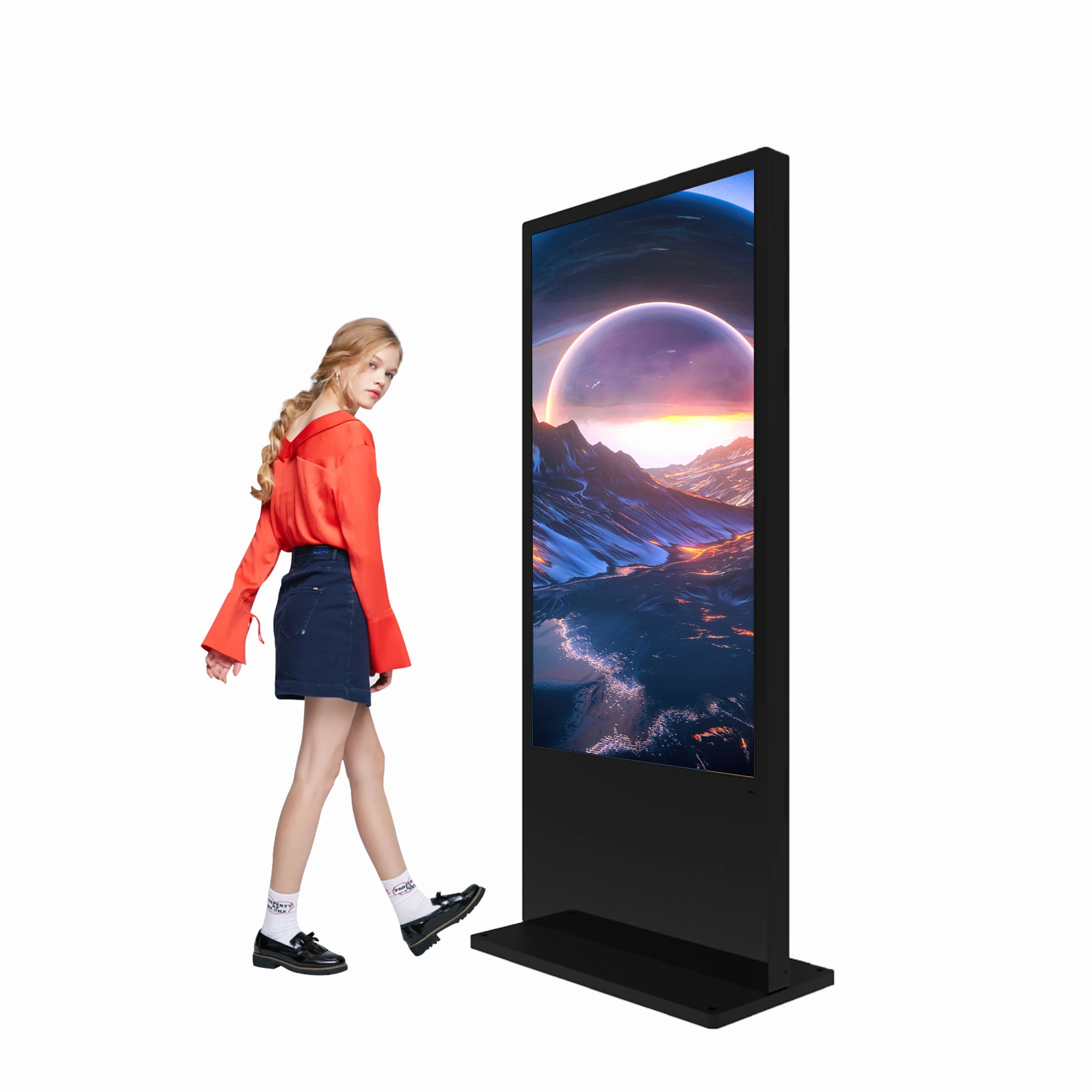 43 inch Solar energy charging Outdoor LCD touch screen vertical advertising LCD screen interactive display screen