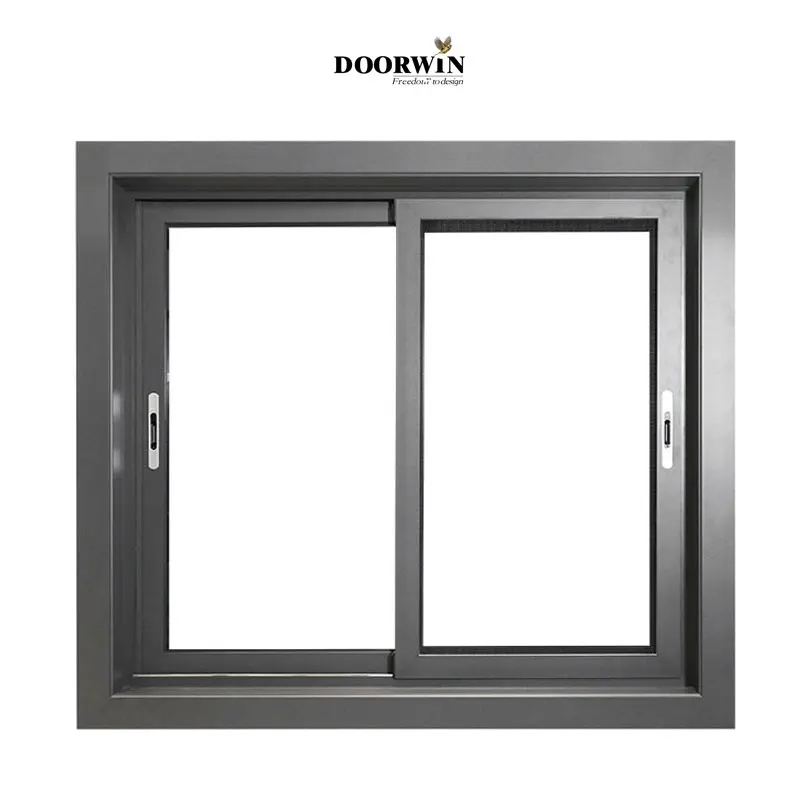 Aluminum Alloy Sliding Window 3-Track Swing Open Grill for Villas Horizontal Opening with Fiberglass Roller Blind Curtain