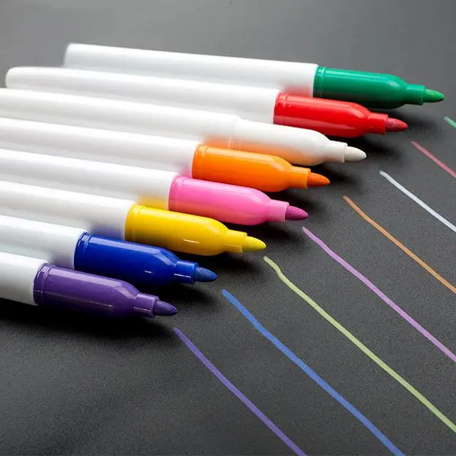 Custom Logo Washable 8 Colors Felt Tip 1Mm Liquid Chalk Marker Pen Set Car Glass Led Board