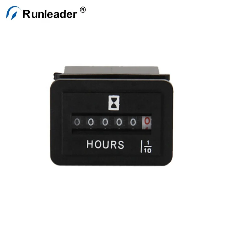 Runleader 12V 24V hour meter for Boat Marine Auto Truck Hour Meter Gauge Timer 36V 48V
