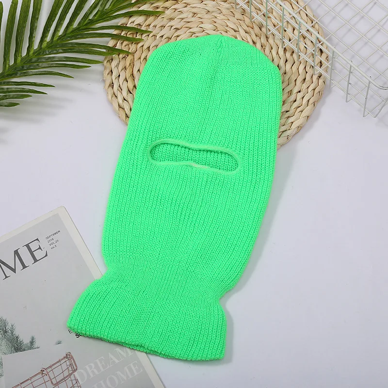 Wholesale Custom One Hole Face Cover Balaclava 1 Hole Ski Mask Winter Warm Acrylic Jacquard Letter Fitted Ski Mask