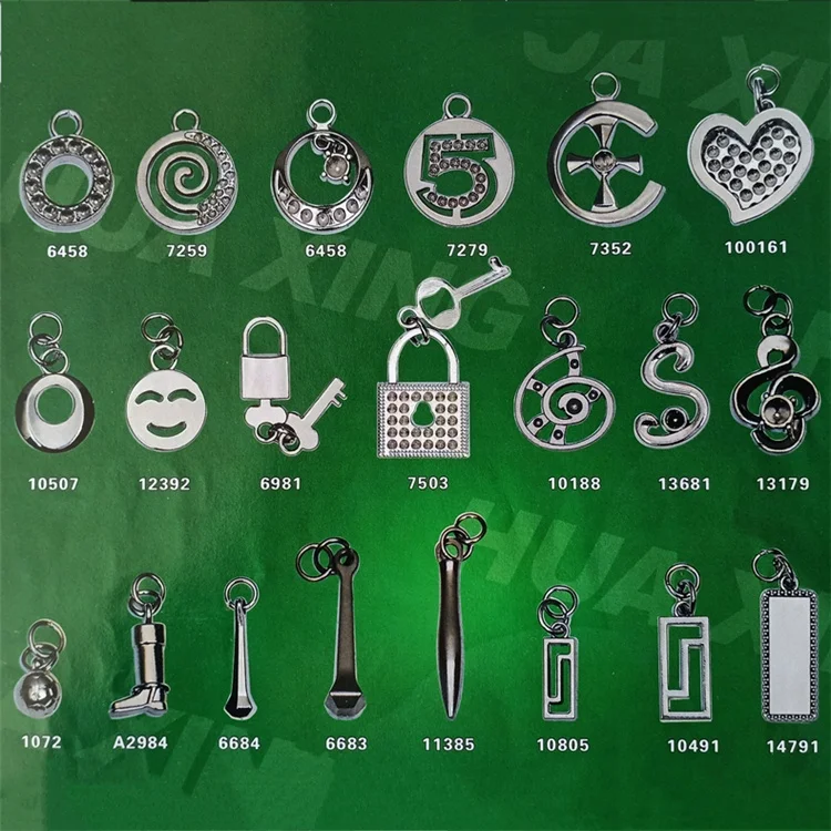 rhinestone heart-shaped keys five-pointed star bow tie circular round ring letter metal zipper slider puller pendant pull parts