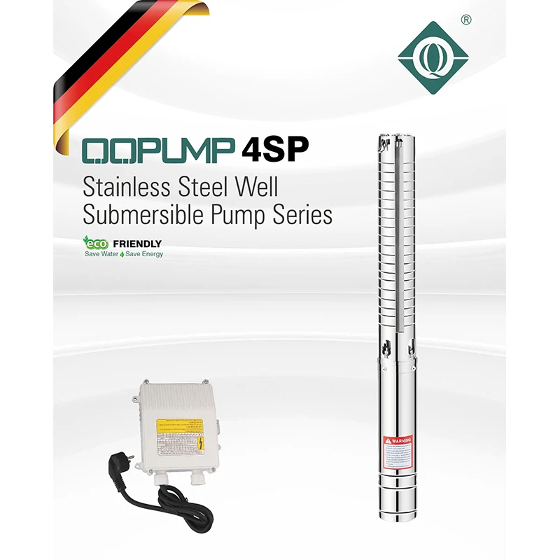 QQPUMP Bombas De Agua Sumergible 100M 4Inch 1 Hp Deep Bore Well Submersible Centrifugal Dc Water Pump