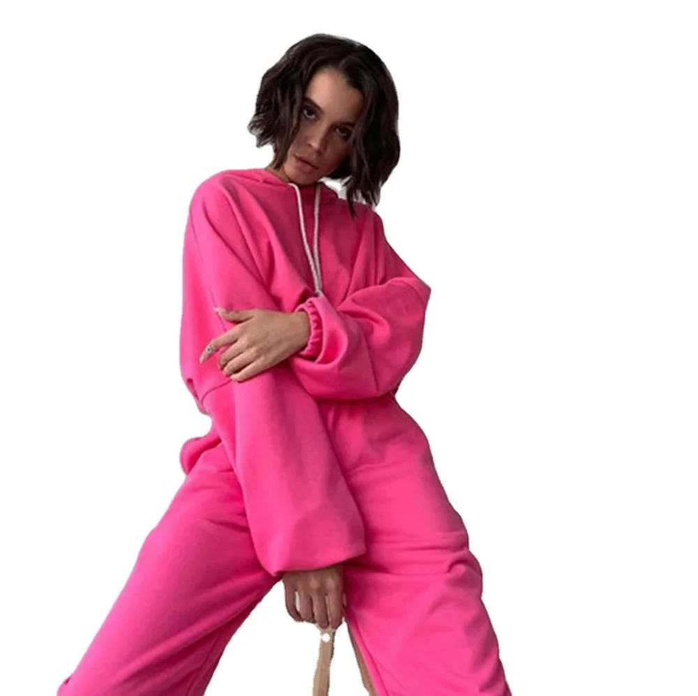 Новый дизайн, однотонные цветные высококачественные модные повседневные толстовки из двух предметов