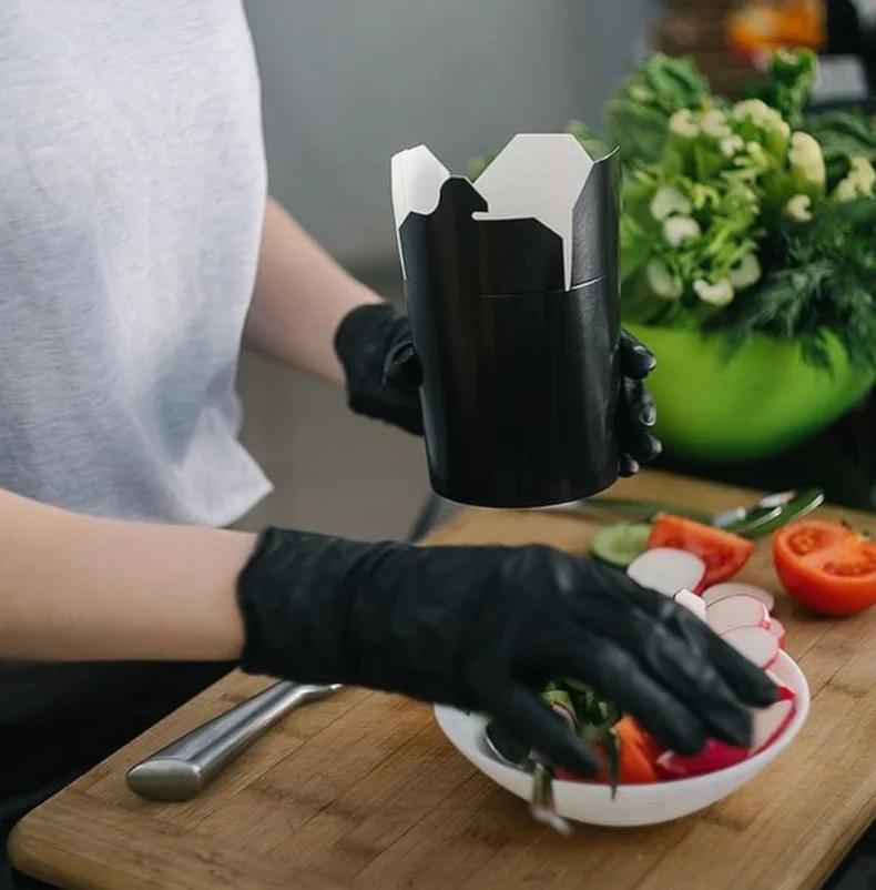 Перчатки домашние кухонные митенки перчатки для готовки татуировки черные