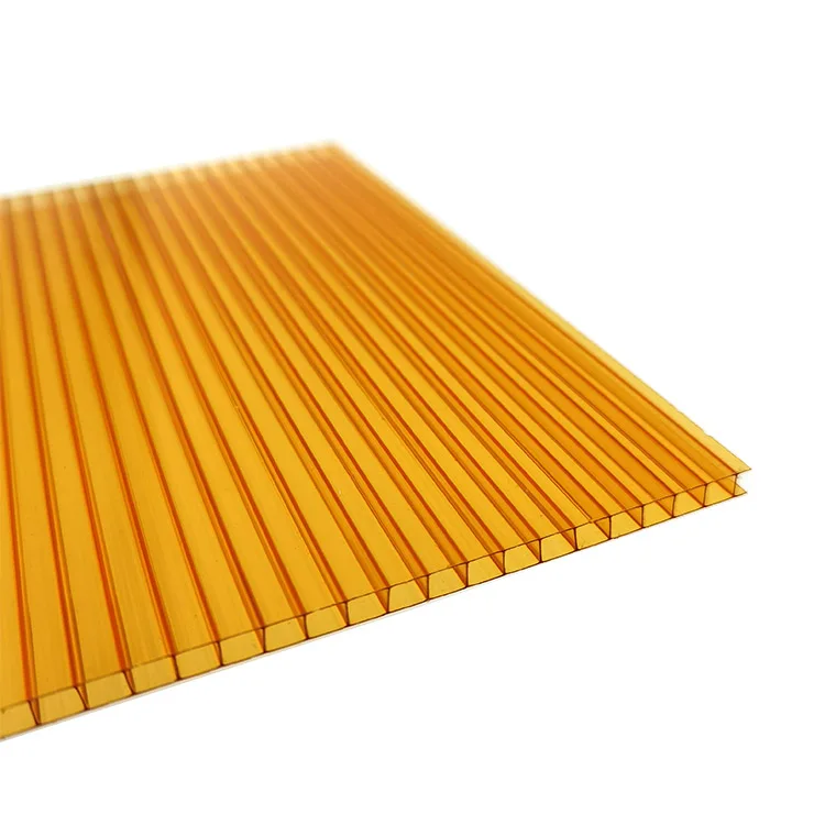 Unbreakable 6mm 7mm 8mm orange decorative plastic multi wall polycarbonate sheet for wedding
