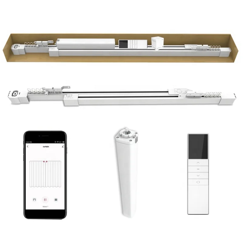 Garden Home System Smart TUYA Wifi Curtain System Extendable Track Set Electric Automatic Motor Rail Google Home Remote control
