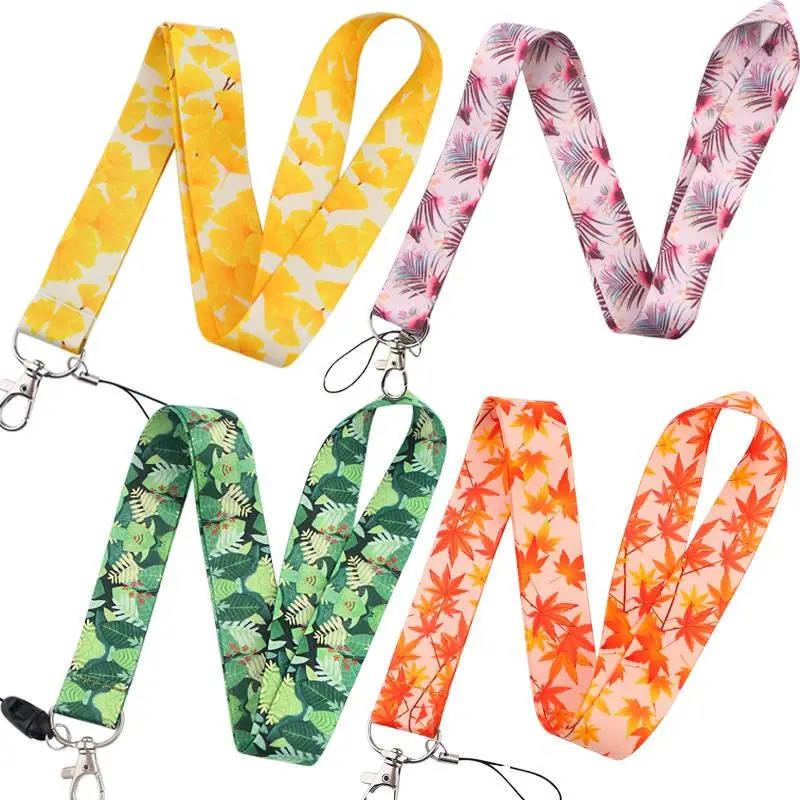 New Wholesale Maple Leaf Green Mobile Phone Rope Work ID U Disk Mobile Phone Hanger Key Chain Anti Loss Accessories