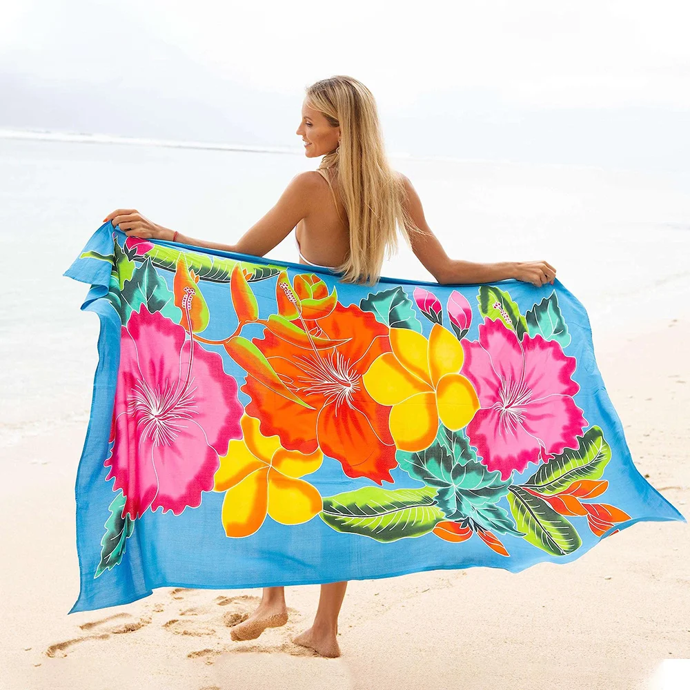 Usa Hawaii Custom Design hot sale 100% rayon sarong pareo beach towel