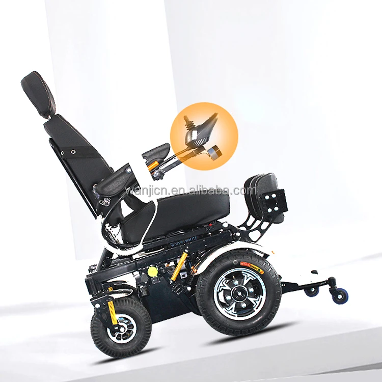 Front-Wheel Drive Motor Electric Wheel Chair/ Power Standing Up Wheelchair For Handicapped Black Rehabilitation Therapy Supplies