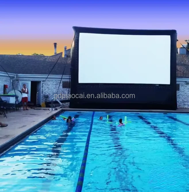 Inflatable rear projection screen for Sale TV projector Outdoor Theater cinema Commercial Large Black blow up movie screen