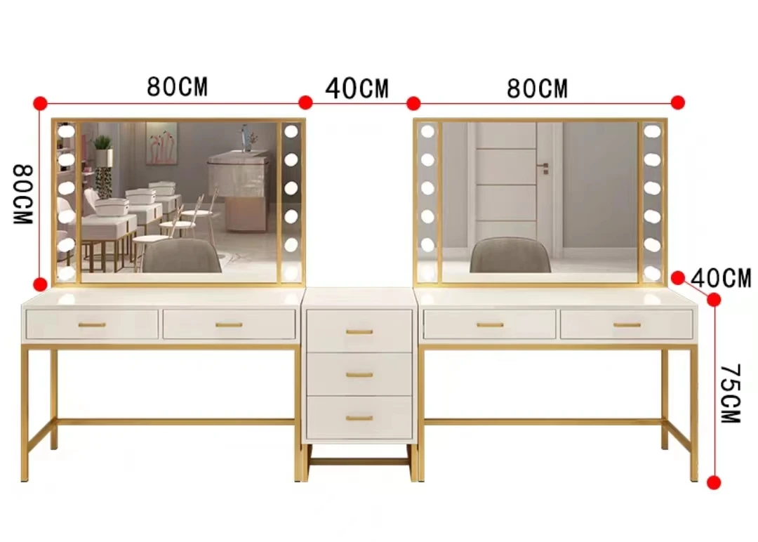 Light luxury makeup table studio makeup table with lamp