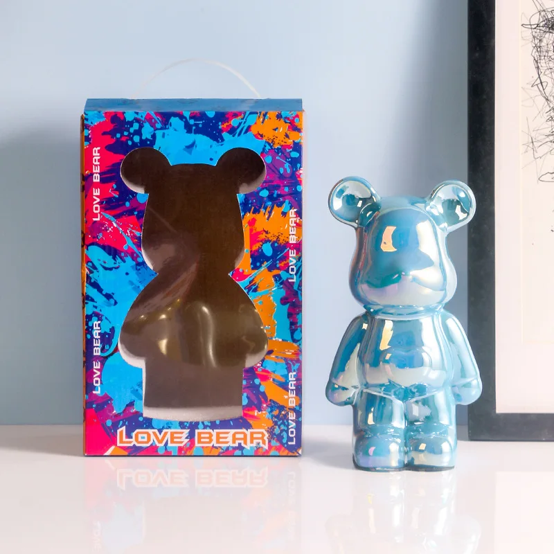 Love Bear Electroplating Hipster Play home decor decor Ceramic Violent Bear piggy bank gift