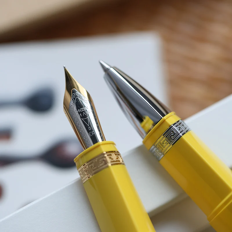 MAJOHN V60 triangular shaped upright piston fountain pen signature ballpoint pen anti rolling plug-in German made ballpoint core