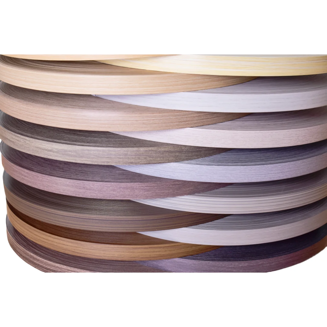 High Quality Wood Grain Color PVC Edge Banding for Wood Doors Same Color Trimming