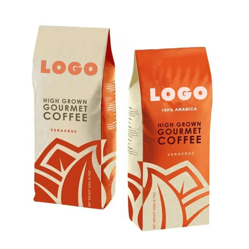 Custom Coffee Bags Wholesale Coffee Bean Gusset Selling Fashion Tea Coffee Bags Heat Seal Pack Pouches with Degassing Valve