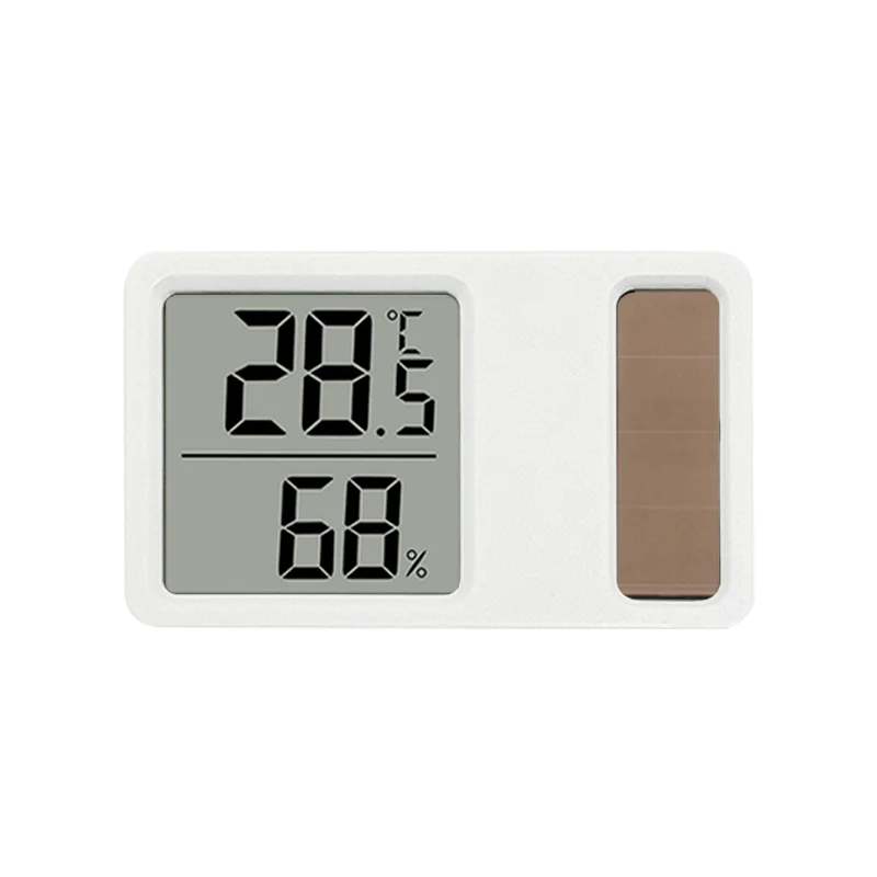 S-W13 Mini Size Solar Thermometer Hygrometer Digital Humidity Meter Electronic Fridge Thermometer