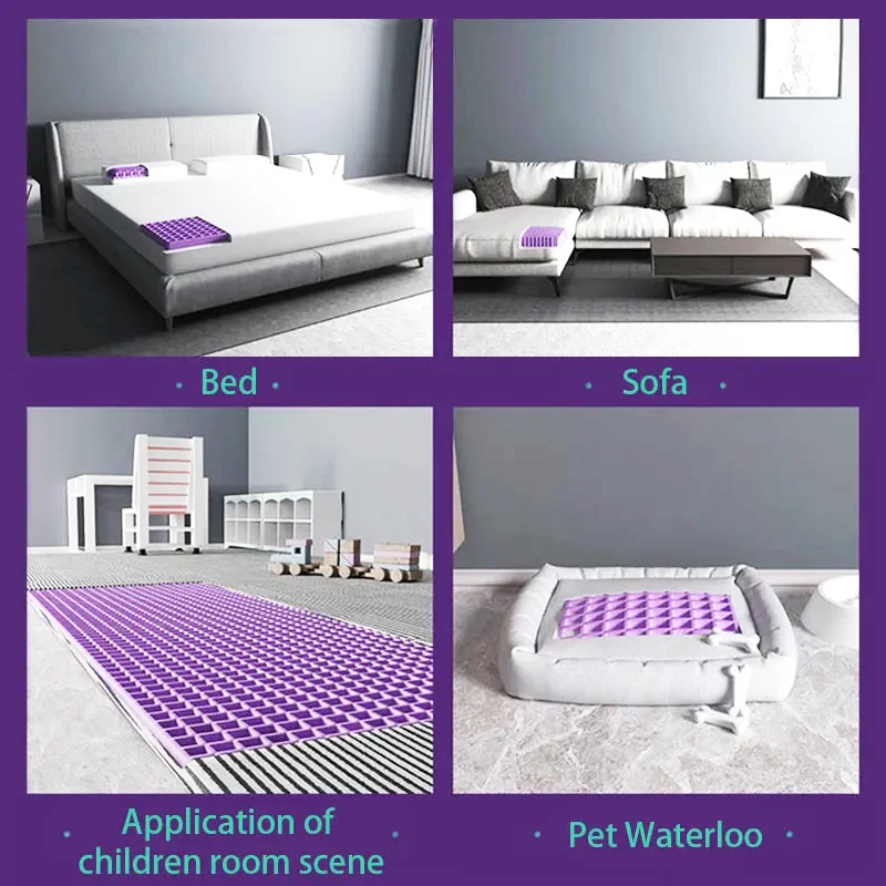 Wave shape Lavender Color TPE Pillow with Memory Foam Supportive Head Pillow for Neck Pain Relieve