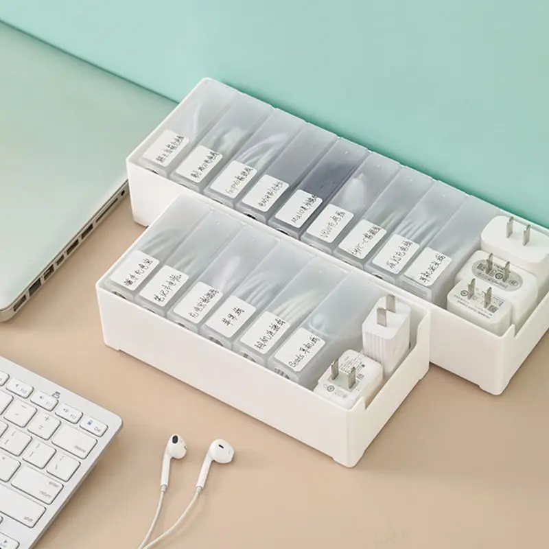 Hot Sale Data Cable Storage Desktop Small Box Charger U Disk Drawer Division Electric Wire Cable Storage Box