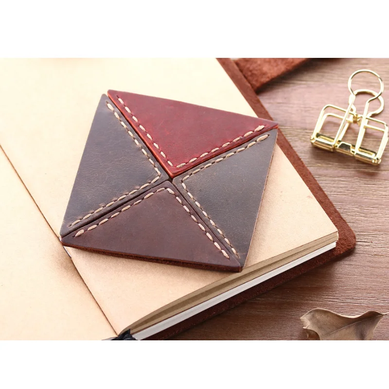 Genuine Leather Bookmark Personalized corner page marker Portable bookmarks for books