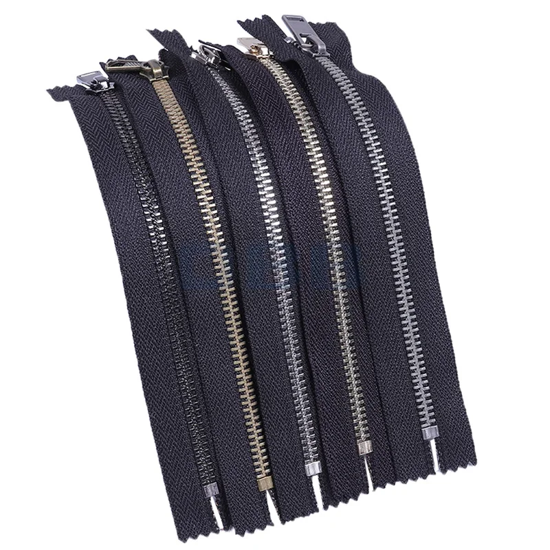 Superior quality 5# metal plated different colors brass  closed end customized length zipper for garment