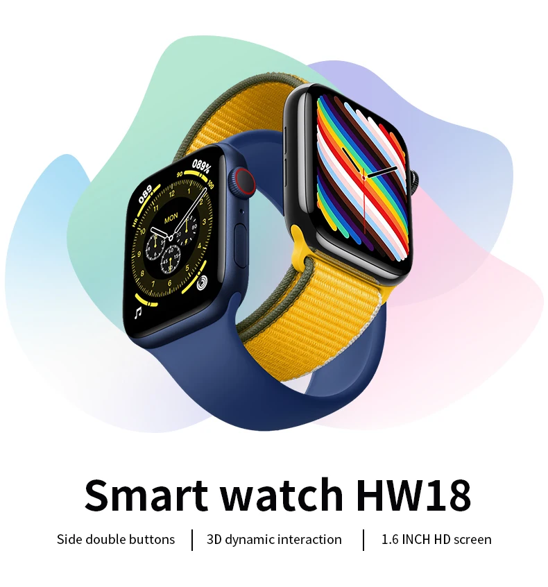 Умные часы HW18 iwo reloj inteligente smaertwatch HW 18 plus pro wearfit smartwatch series serie
