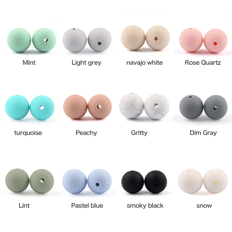 Wholesale Loose Custom Silicone Beads Food Grade Soft Baby Chewable Bpa Free Silicone leather Beads for Bracelet Pacifier Chain
