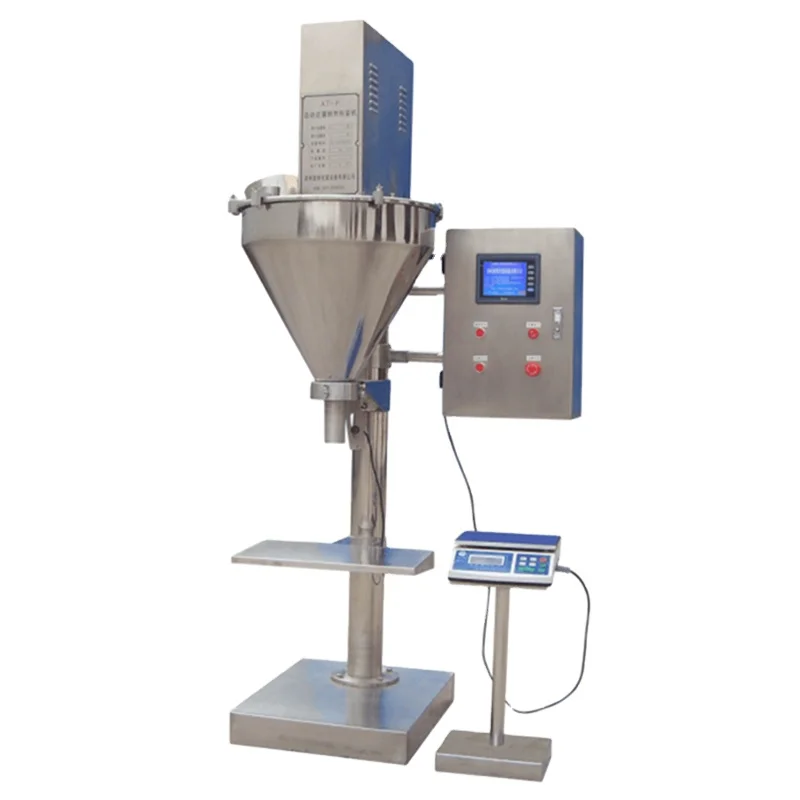 semi automatic screw milk powder feeding machine to connect with the powder weighing filling machine