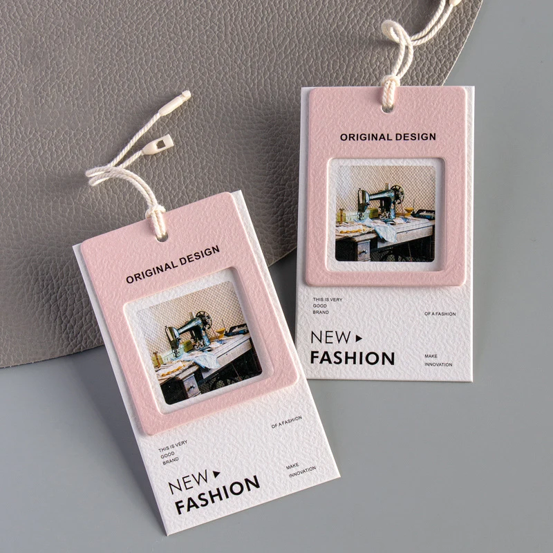 flying labels Foil Garment Tags custom logo tag white swing ticket gold foil stamping logo hang tag for jeans and clothing