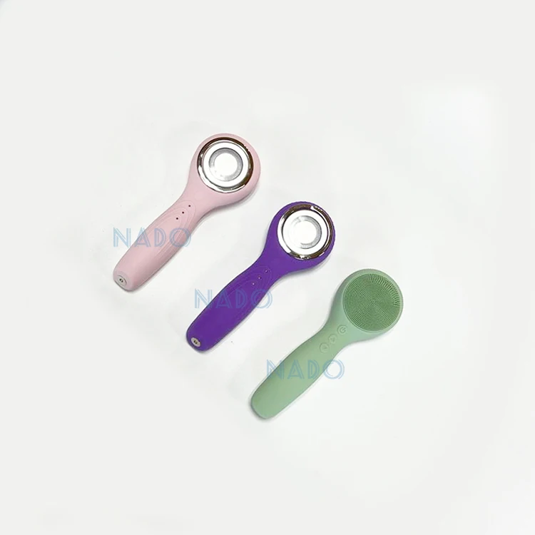 Custom touch dropship support beauty handle electric red light protable cheap electric silicone sonic facial cleansing brush