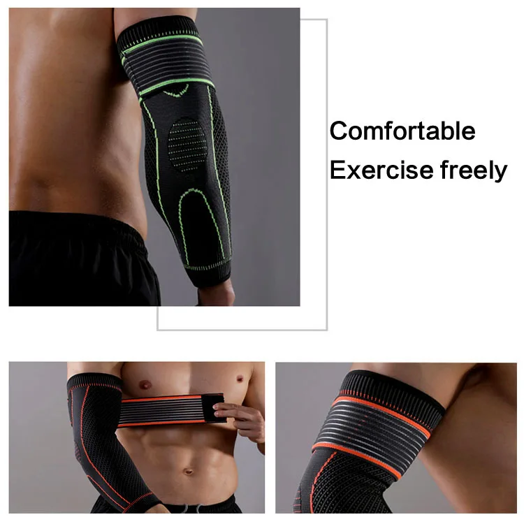 Fitness, Boxing, Weightlifting, Cycling, Long Line Design, Pressure Knitted Anti slip Elbow protection