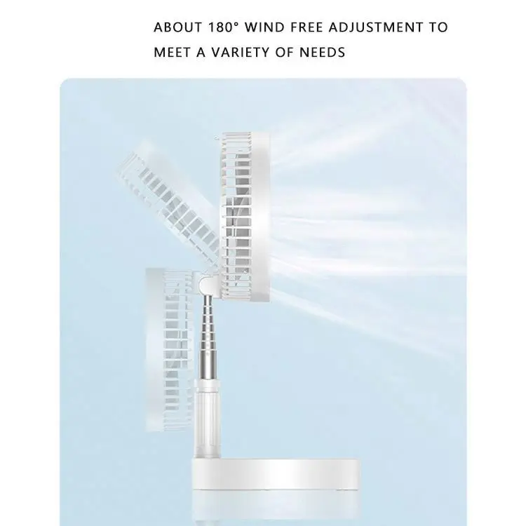 Rechargeable Power Bank USB, Folding Electric telescopic Fan with 4 Gears Adjustable Speed Table Fan outdoor Fan/