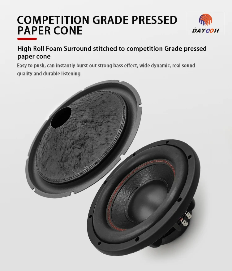 High Sound Quality Car Spl Sub Woofer Audio 600W Powered 12 Inch Dual Magnetic 4 Ohm Car Subwoofer Speaker