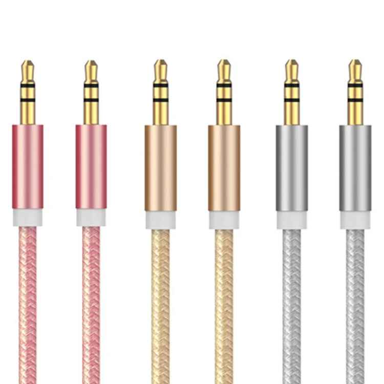Wholesale High Quality Gold Plated 3.5mm Stereo Connector Male to Male AUX Cable 3.5mm Audio Cable