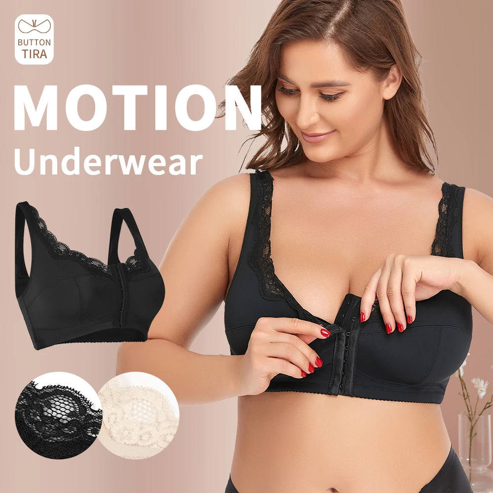 Wireless Bras for Women Front Close Comfort Bra Lace Brassiere Full Coverage