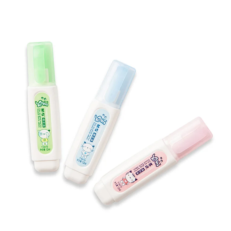 Factory Wholesale Cute School Office Stationery Fast Dry  Correction Pen Correction Fluid