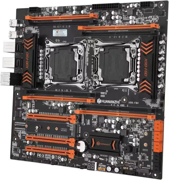 HUANANZHI X99 F8D LGA 2011-3 XEON X99 Motherboard Dual CPU support LGA 2011-3 E5 V3 V4 DDR4 RECC 256GB M.2 NVME