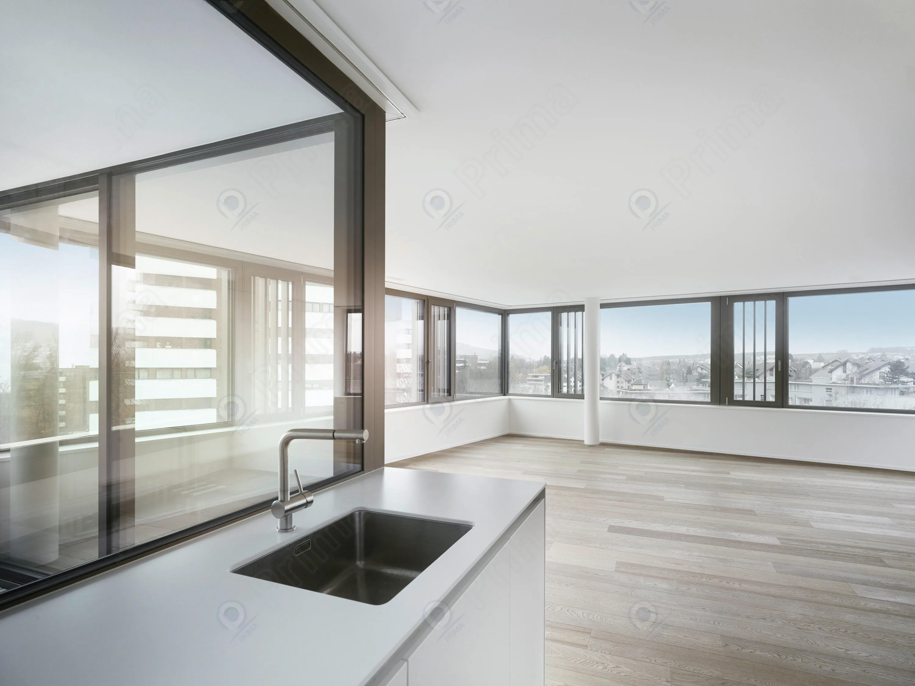 Prima Waterproof Residential Window Double Tempered Glass Thermal Break Aluminum Sliding System Windows