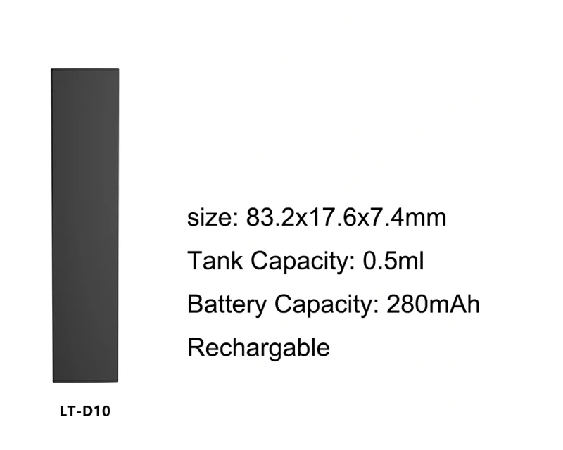 Rechargeable Disposable Vape Pen Empty 0.5ml 1ml Capacity Delta 8 E Cig Pod Vaporizer Pen