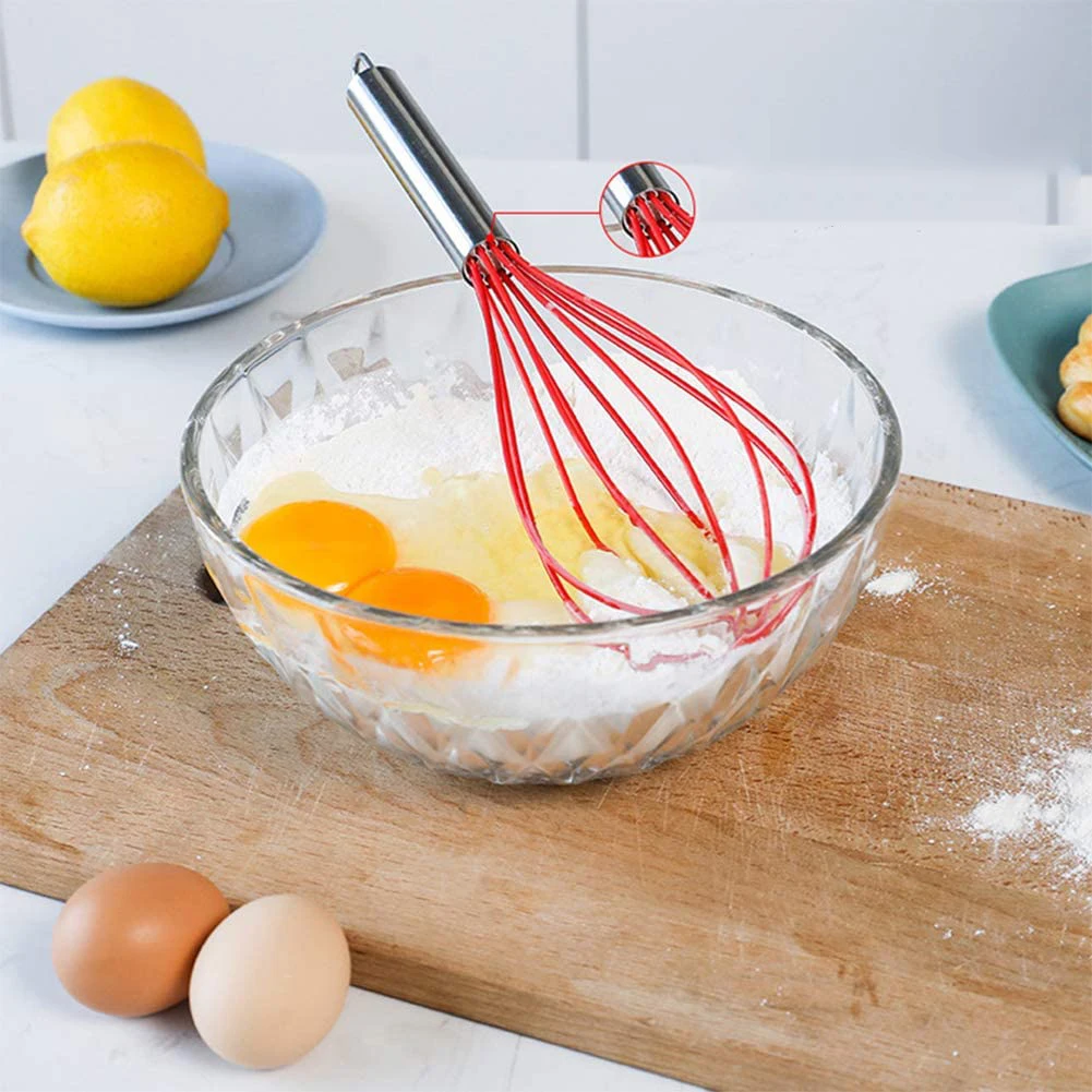 Hot Sale Silicone Heat Resistant Whisk Non-Stick Coating Hand Egg Mixer Balloon Egg Beater for Blending